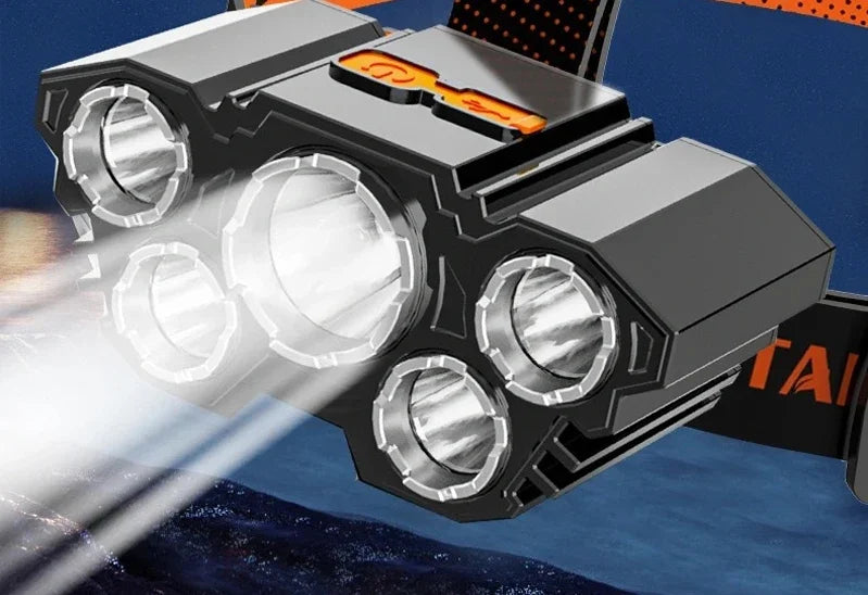 Powerful 5/11 LED Headlamp Built-in 18650 Battery USB Rechargeable Head Flashlight Outdoor Camping Fishing Headlight Lantern