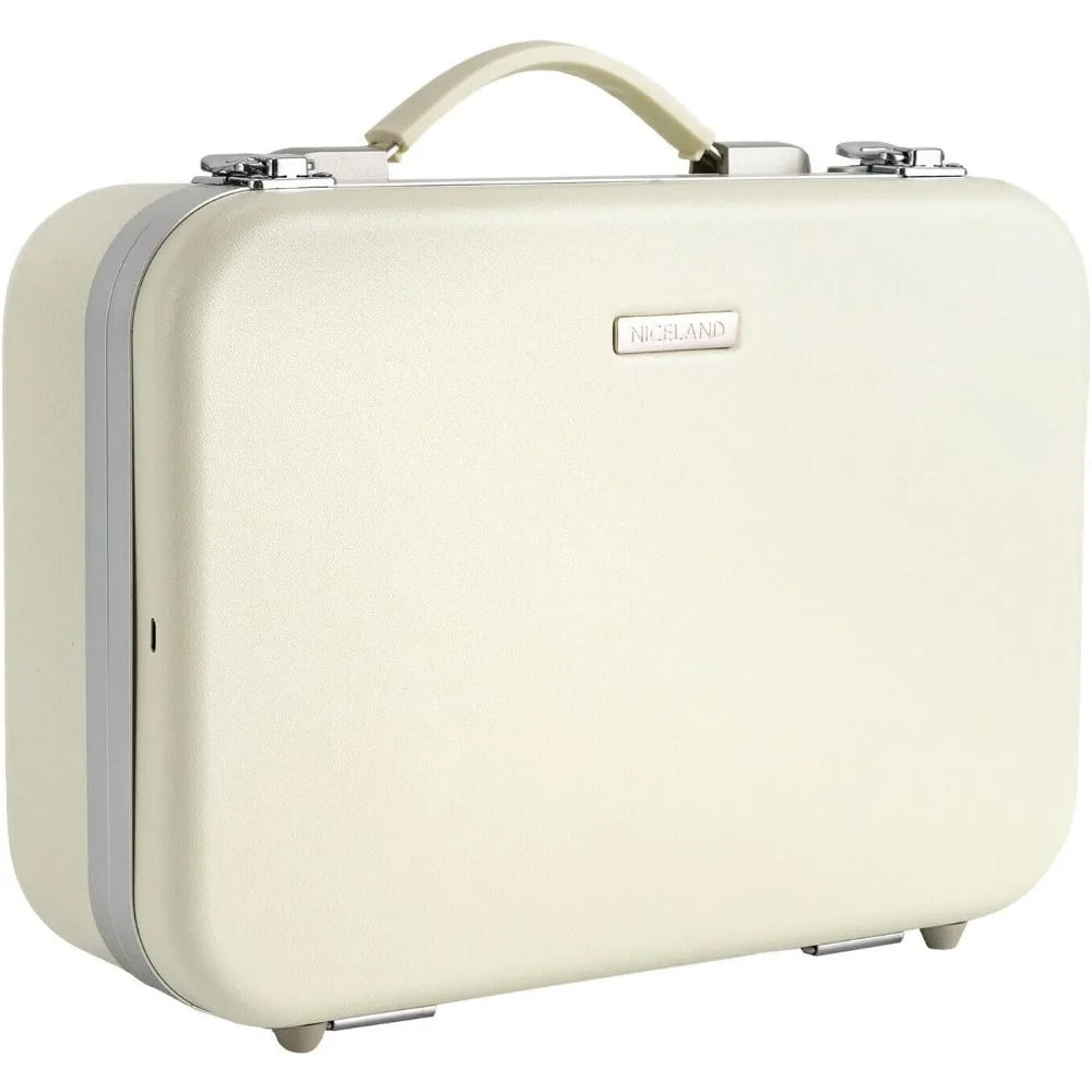 Make-up case with 3-colour LED light and mirror travel cosmetic organiser box adjustable brightness barber tools organiser