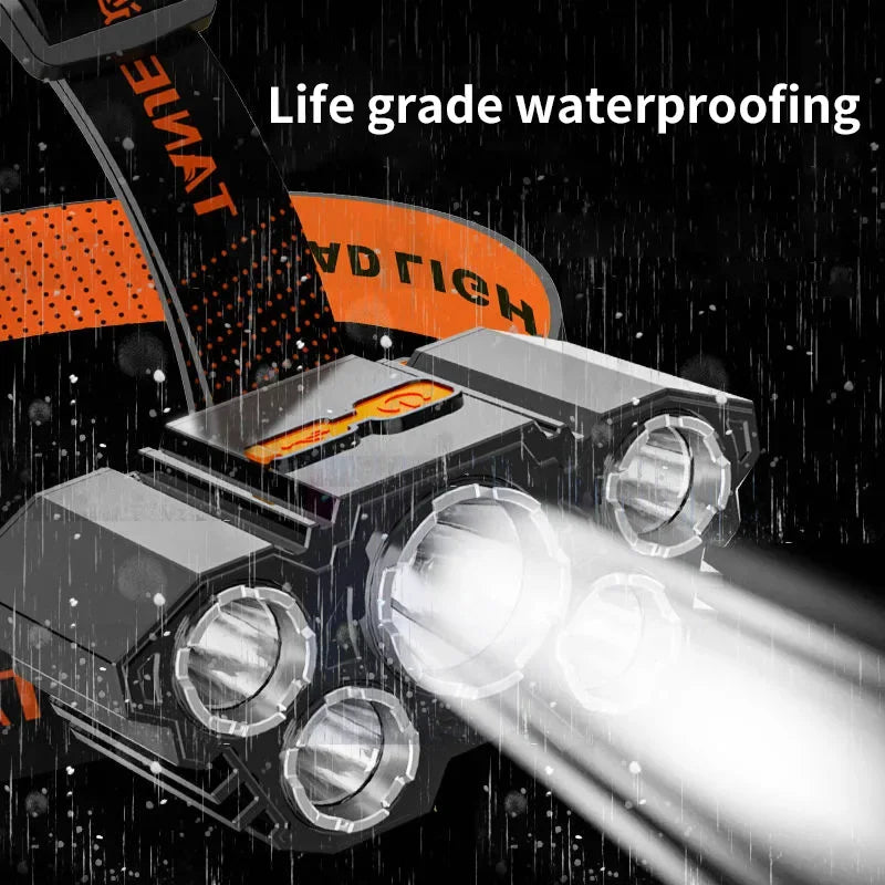 Powerful 5/11 LED Headlamp Built-in 18650 Battery USB Rechargeable Head Flashlight Outdoor Camping Fishing Headlight Lantern