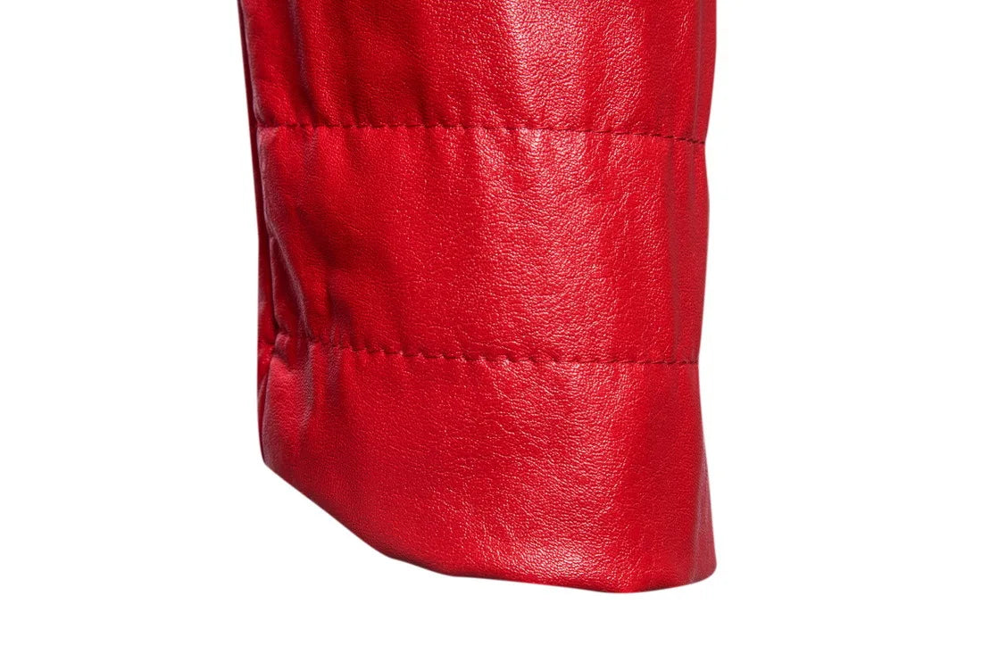 Men's Stand-up Punk Collar Slim Leather Jacket Men Autumn Zipper Decorative Biker Pu Coat