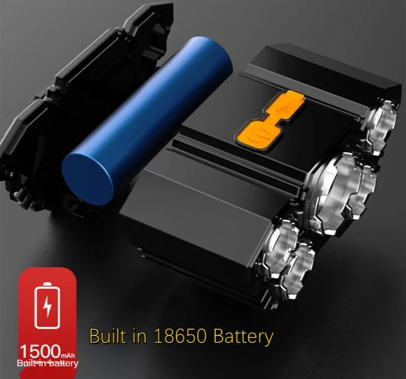 Powerful 5/11 LED Headlamp Built-in 18650 Battery USB Rechargeable Head Flashlight Outdoor Camping Fishing Headlight Lantern